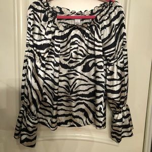 Zebra off the shoulder top